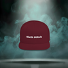 Front of Sixth Stitch Static Stitch Snapback in maroon featuring bold embroidered “Sixth Stitch” logo across the crown. Structured flat-bill cap with snapback closure.